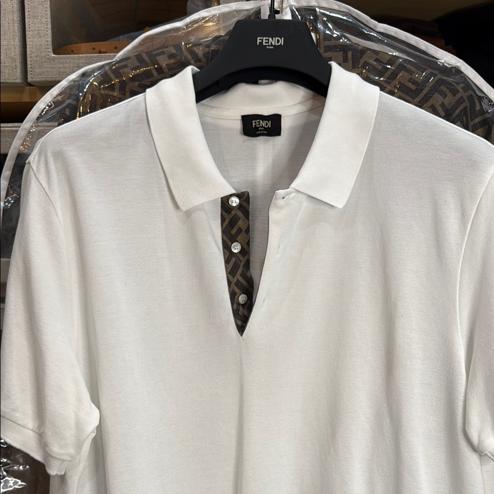 Fendi White Polo Shirt
